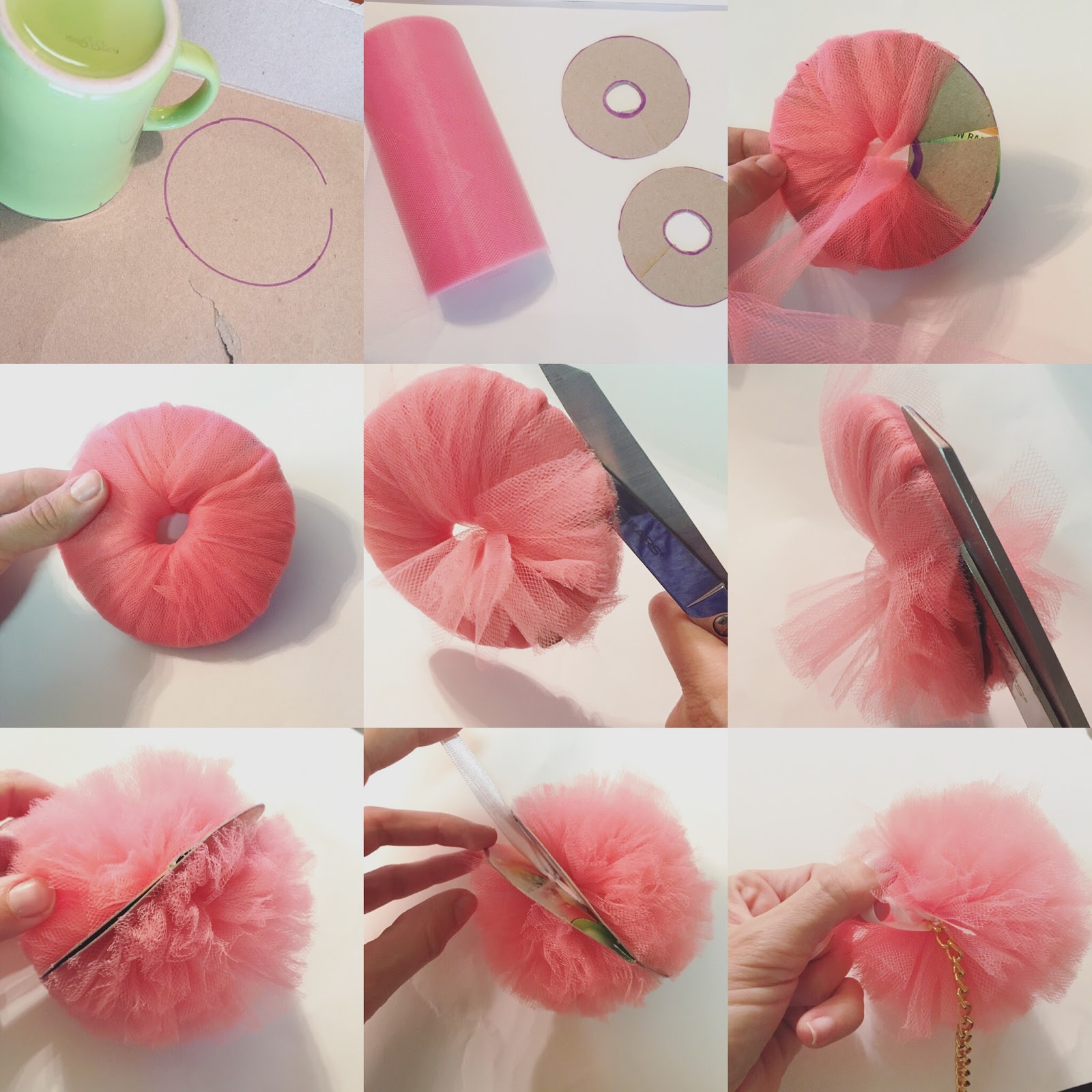 Trash To Couture: DIY Pom Pom key chain