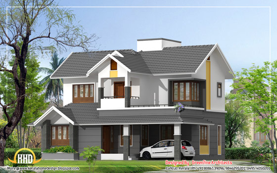 Modern Style Duplex House - 1740 Sq. Ft. (162 Sq. M.) (193 Square Yards)-  March 2012
