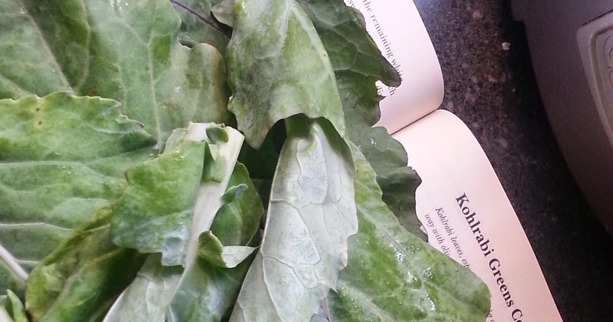 full tummies Kohlrabi Greens with Garlic