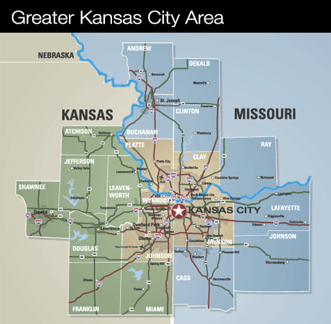 City map Kansas City Metro Missouri