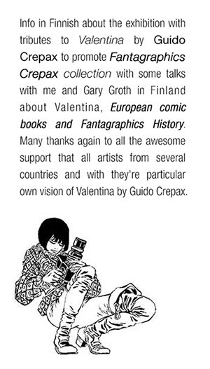 EXPO TRIBUTES TO VALENTINA by GUIDO CREPAX IN FINLAND