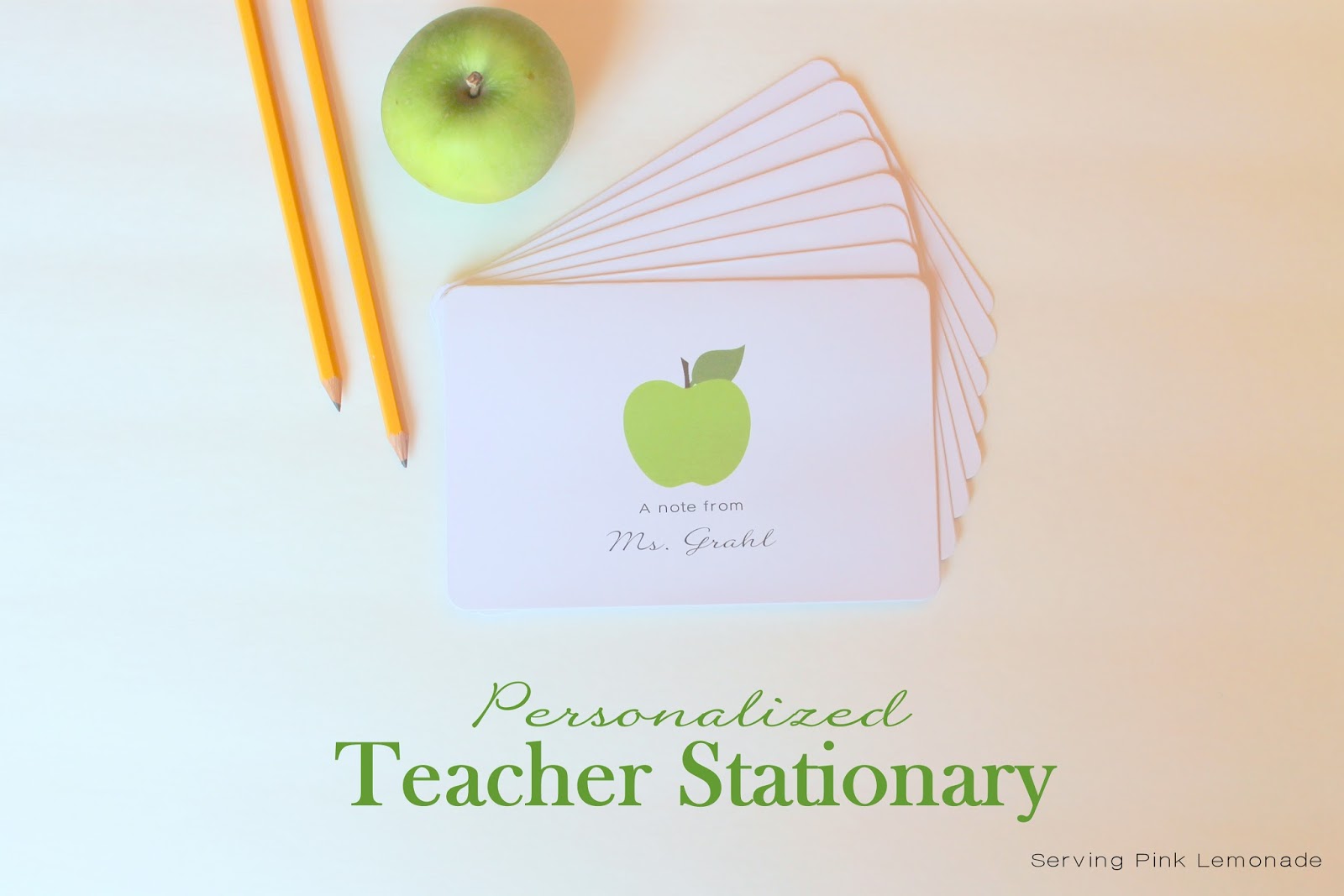 Serving Pink Lemonade DIY Personalized Teacher Stationary