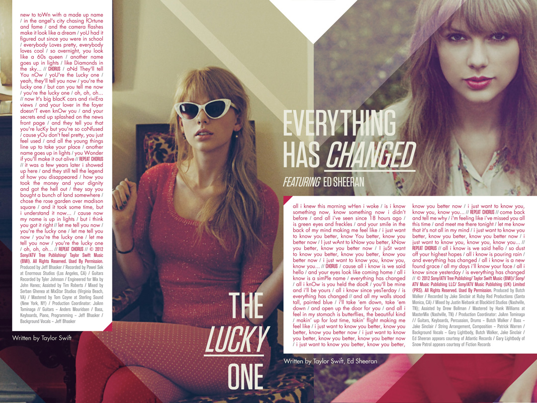 Encarte Taylor Swift Red (Digital Deluxe Edition)