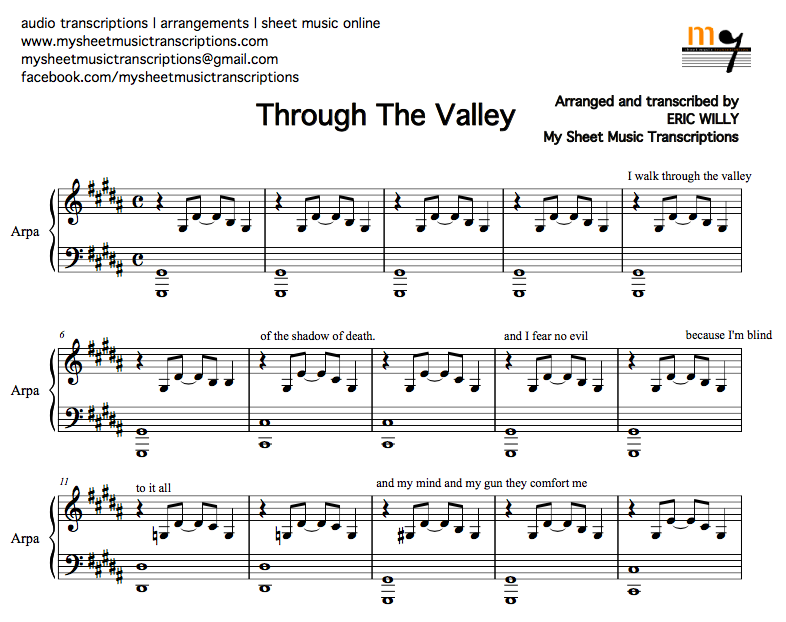 Through the Valley (Shawn James) Sheet music and midi file