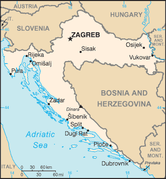 Croatie Carte Pays Département