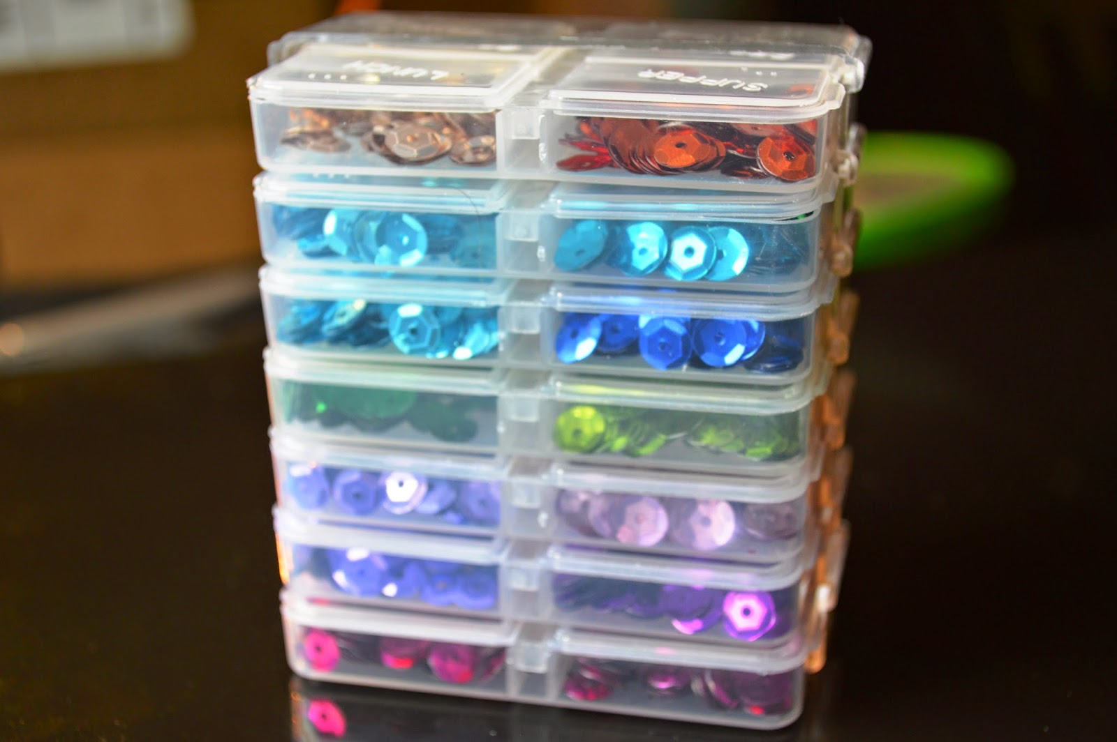 Clever Soiree Sequin Storage 'Dresser' Dollar Tree Pill Organizer