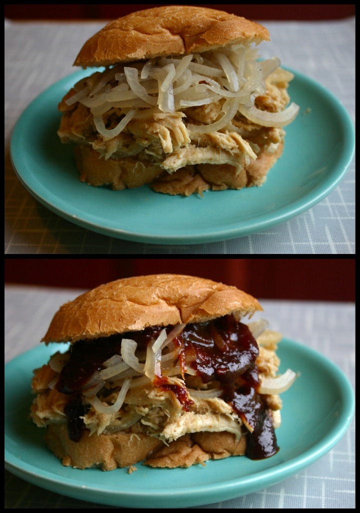 My Retro Kitchen Mustard and Vinegar BBQ Pulled Chicken in a Slow Cooker