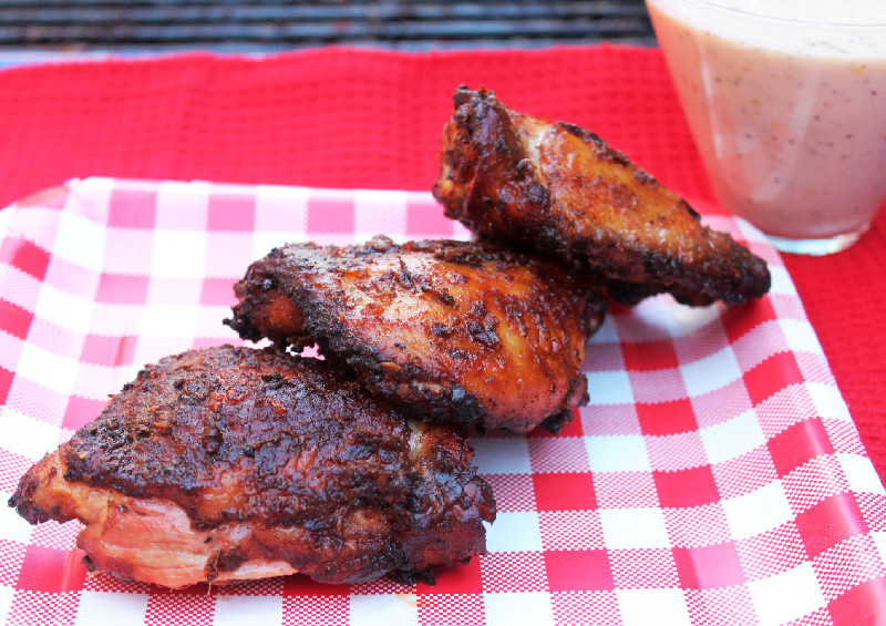 Creole Contessa Grilled Jerk Chicken with Spicy White Barbeque Sauce