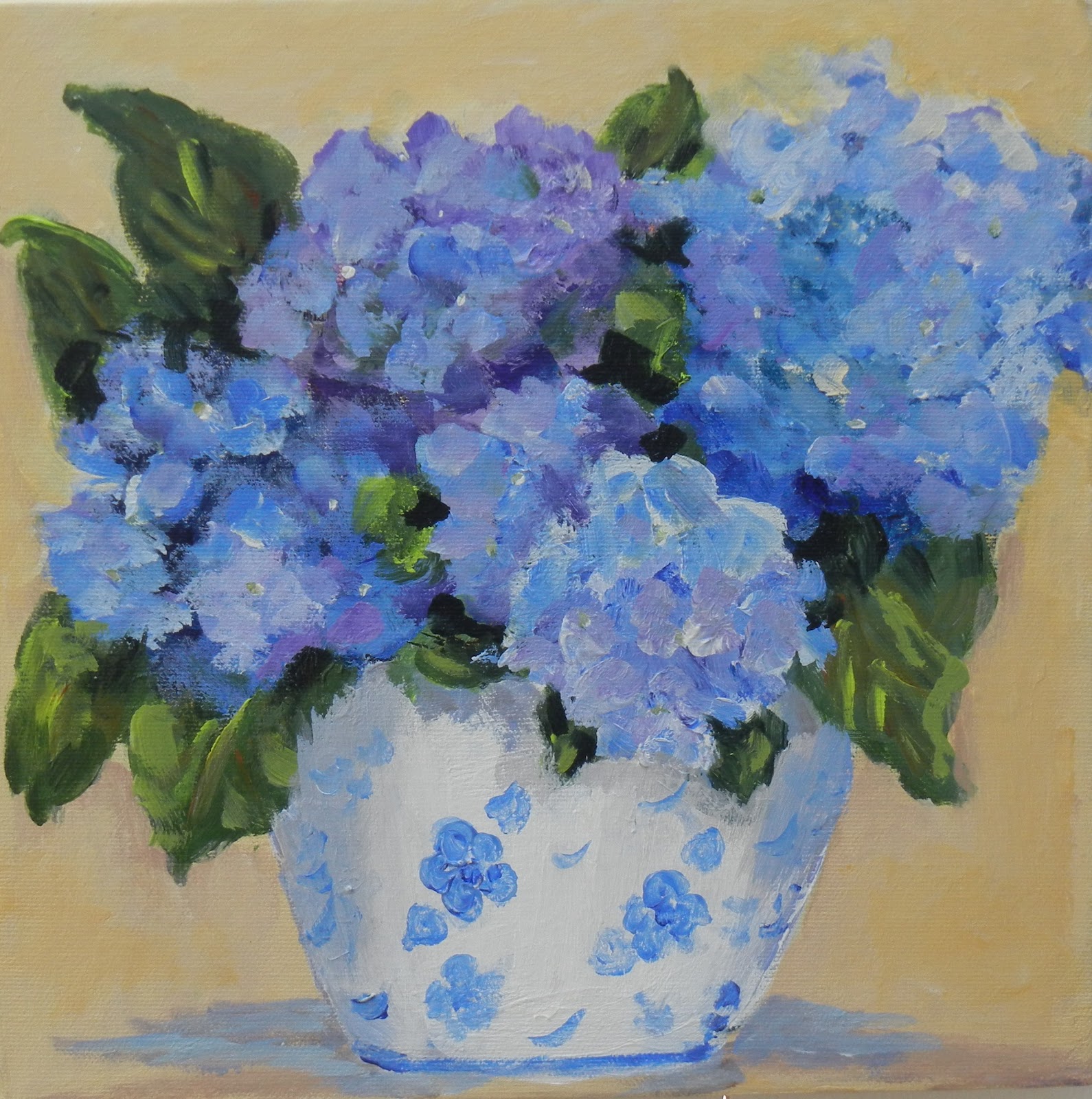 My Painted Garden Painting Blue Hydrangeas