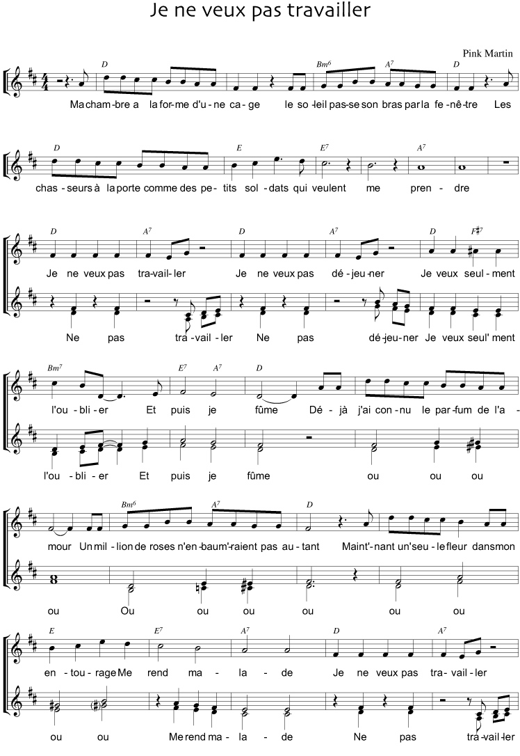 Pink Martini Sympathique (Je ne veux pas travailler) « natalie hill
