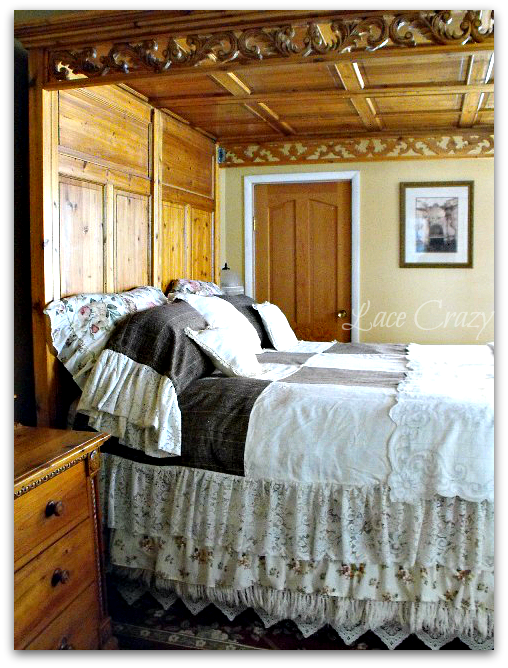 Lace Crazy Linen Napkin Quilt Bedroom Set...