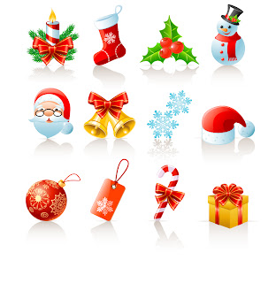 美しいクリスマス飾りのセット beautiful christmas ornaments vector イラスト素材3