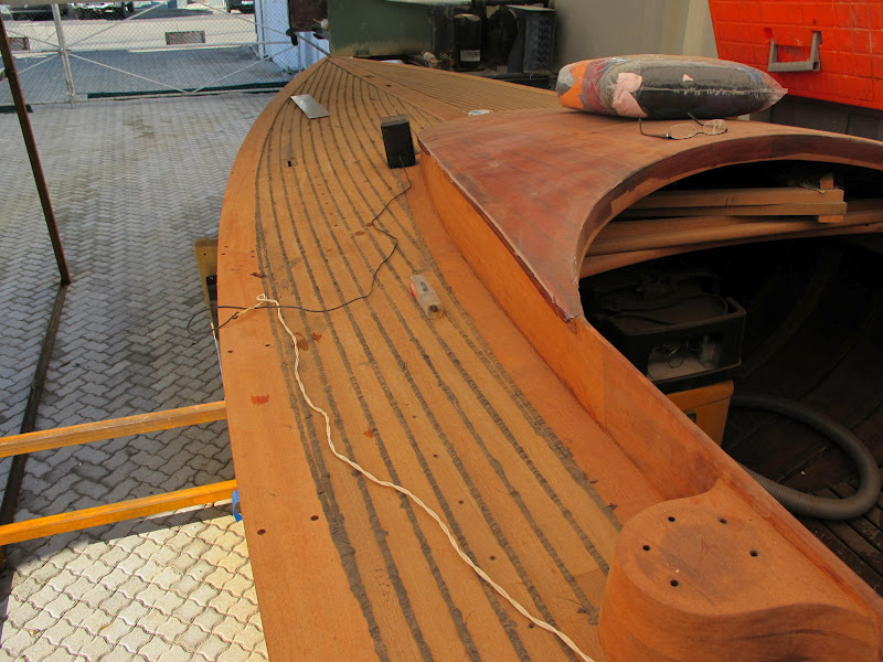 CKD Boats Roy Mc Bride Teak deck deck caulking on Falkungen