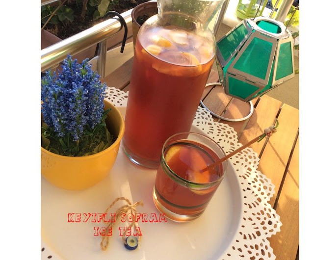 keyifli sofram ev yapimi seftalili buzlu cay ice tea