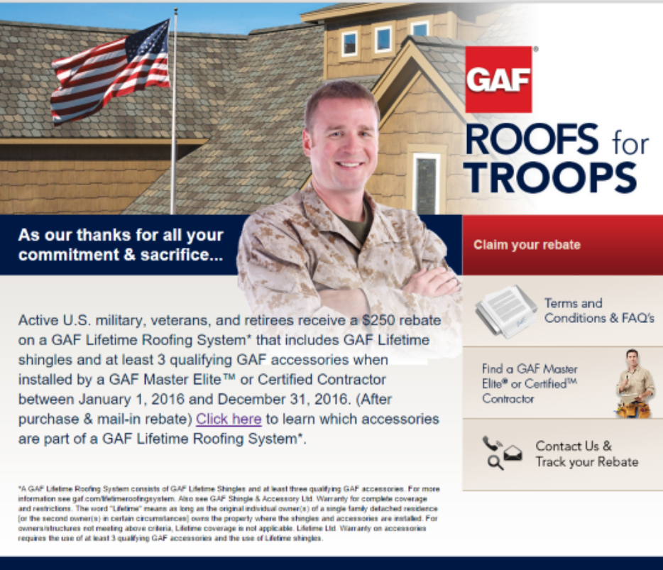 GAF Roofs for Troops
