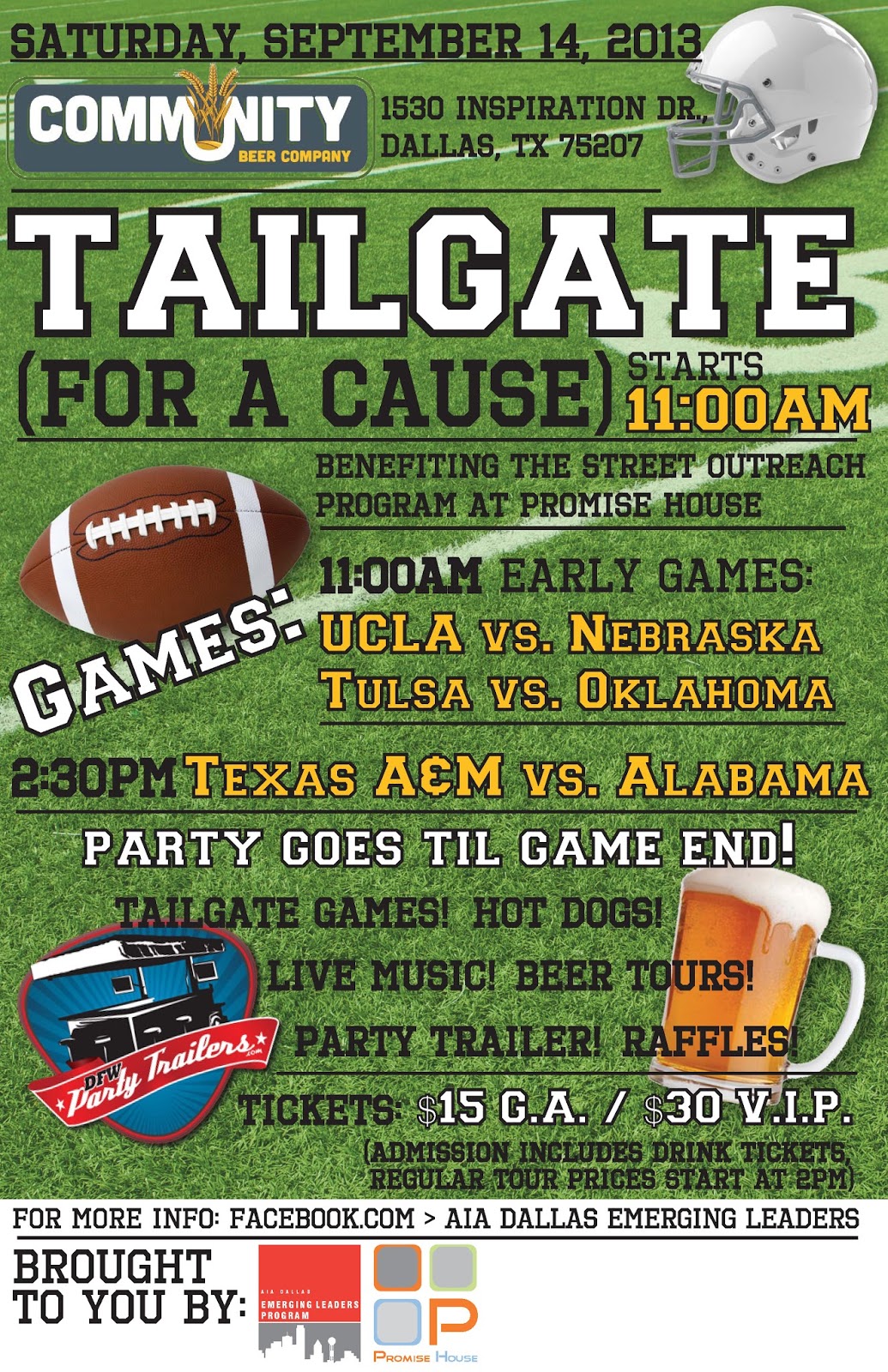 AIA Dallas Emerging Leaders Program Tailgate for a Cause!