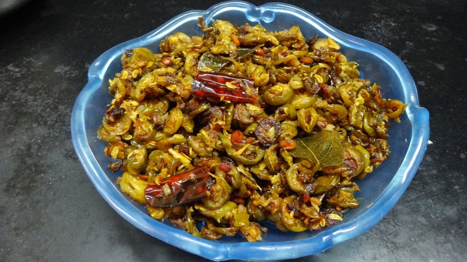 Gherkins Fry / Kovakka Stir Fry Recipe Table