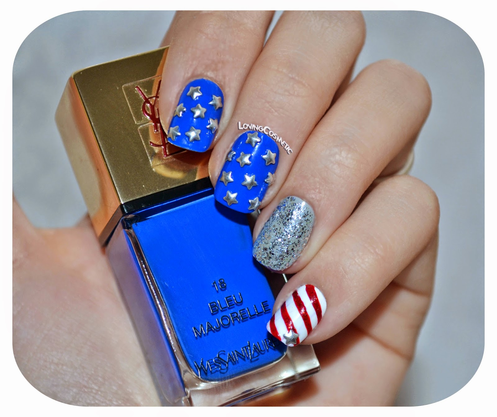 Nail Art USA Flag + BornPrettyStore LovingCosmetic