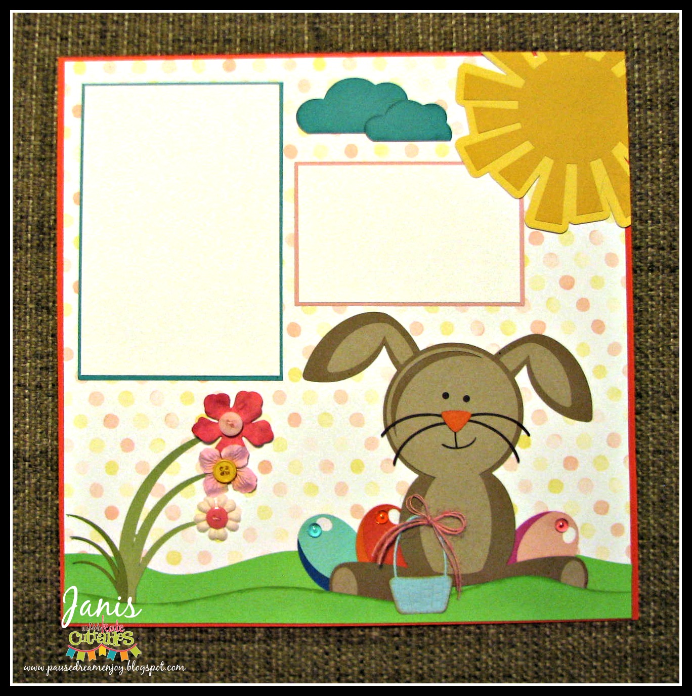 Miss Kate Cuttables Happy Easter Scrapbook Double Layout