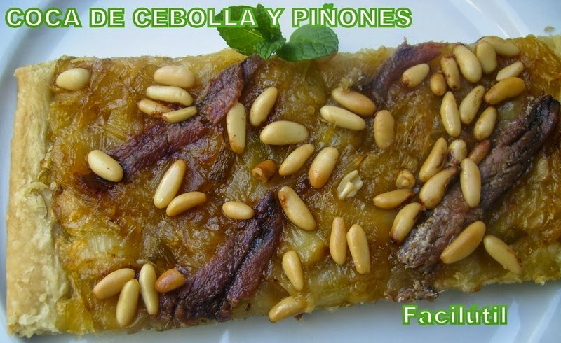 Receta De Coca De Cebolla Con Piñones Y Anchoas 
