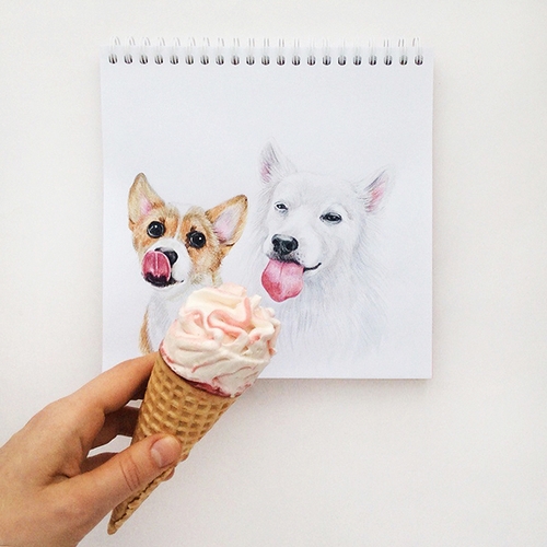 11-Ice-cream-Time-Valerie-Susik-Валерия-Суслопарова-Cats-and-Dogs-Interactive-Animal-Drawings-www-designstack-co