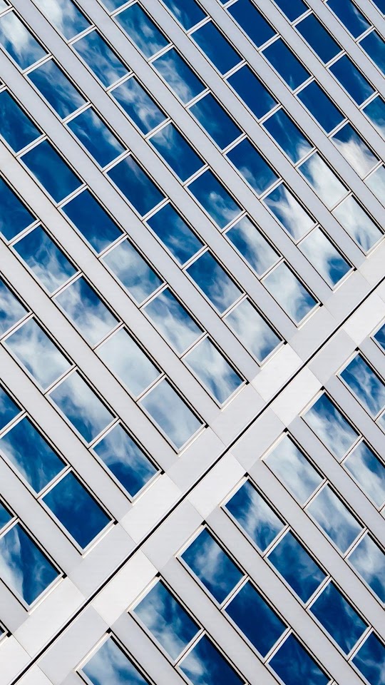 Sky Reflected On Glass Windows  Android Best Wallpaper
