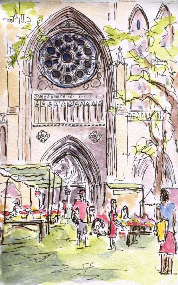Urban Sketchers Washington DC Cathedral Flower Mart