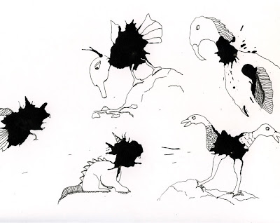 ink blot monsters drawing