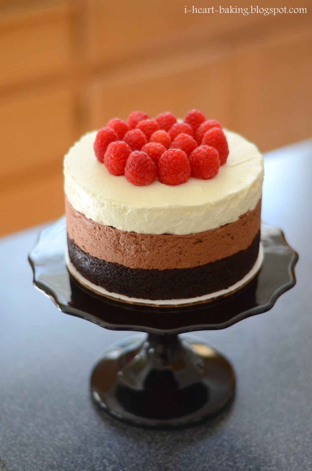i heart baking!: two triple chocolate mousse cakes with raspberries