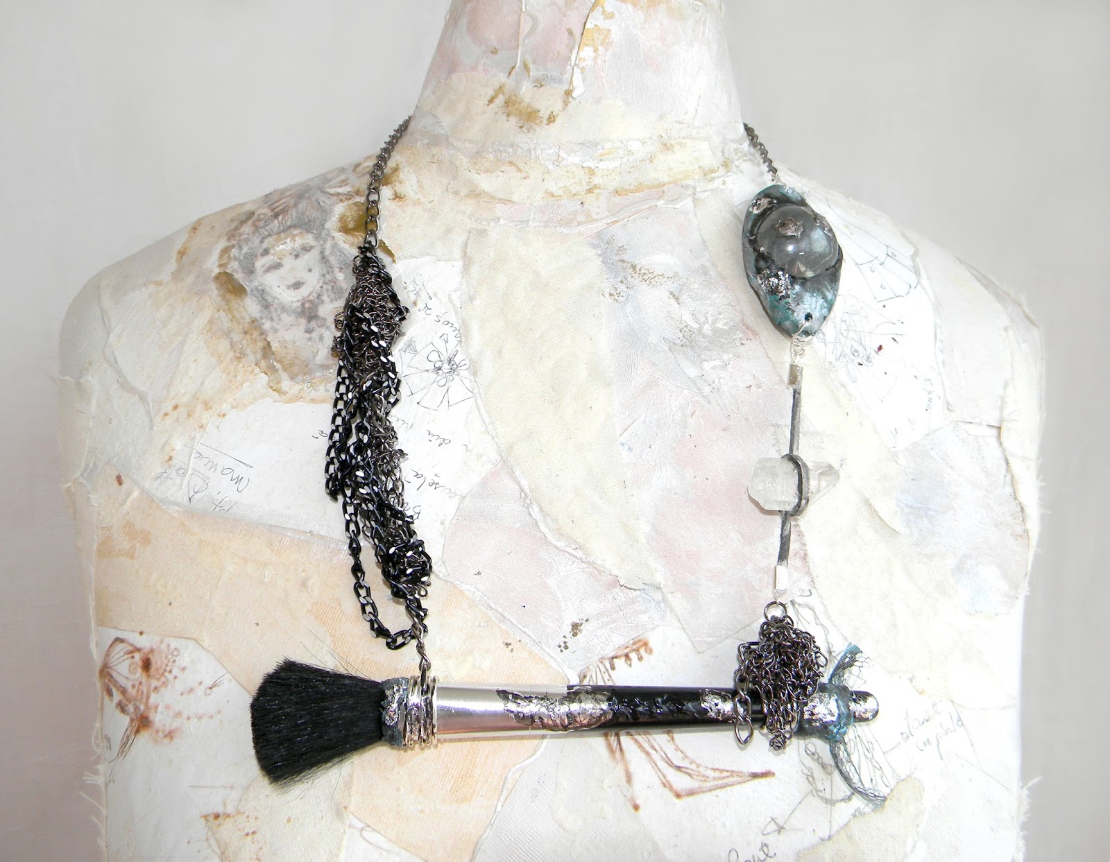 Steampunk Jewelry Coture Industrial Chic Chainmaille Necklace Modern Art Jewelry