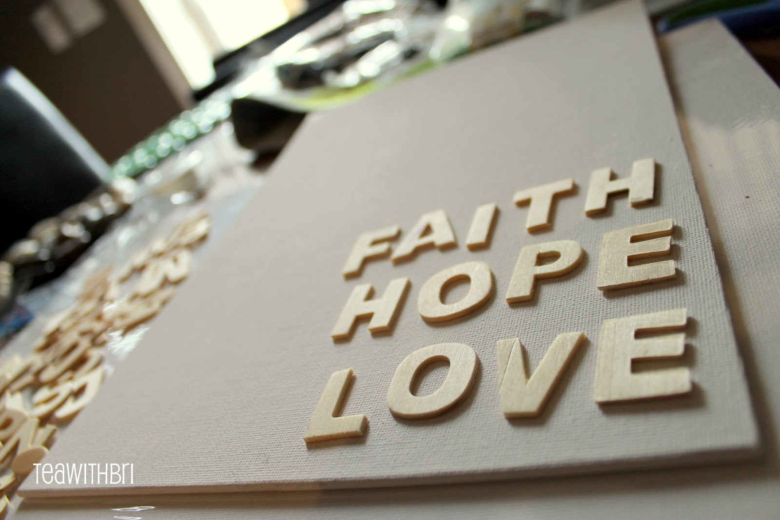 Tea with Bri DIY Wood letter Canvas Art