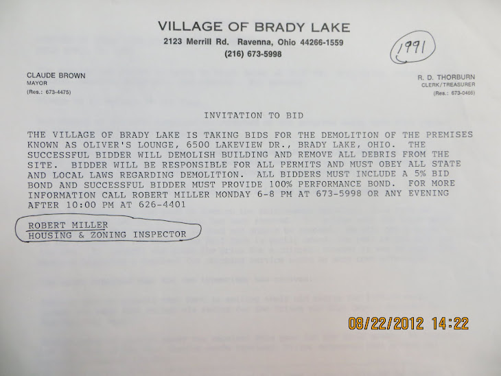 How did Brady Lake Village hall go from CONDEMNED to being safe for the public to be in ?
