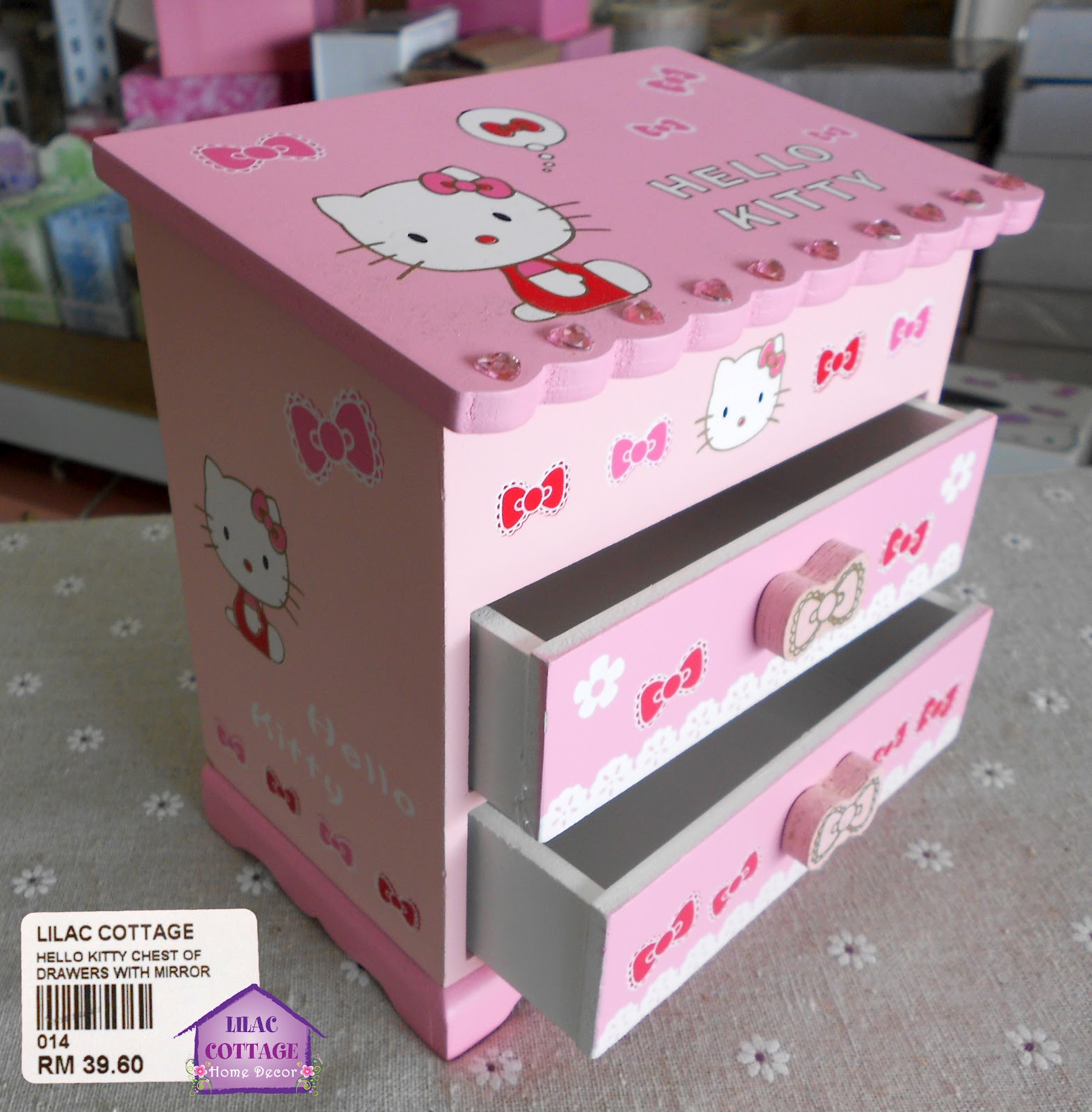 Hello Kitty Chest Of Drawers With Mirror RM40 Lilac Cottage Decor