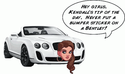 Kendall Jenner hot cartoon Bentley bumper stickers