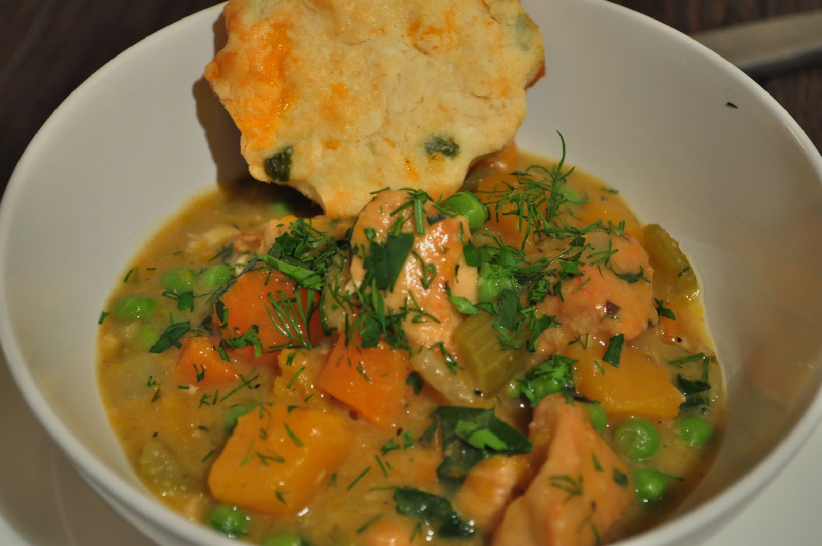 My Tiny Oven Slow Cooker Chicken Stew with Biscuits