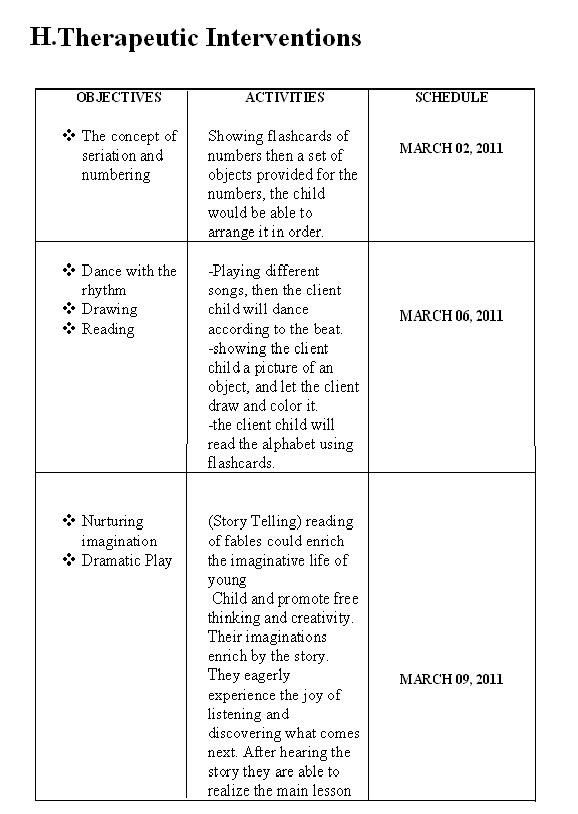 Cerebral palsy case study child