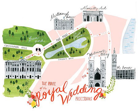 And then this little cute drawing of the Royal Wedding Route Map