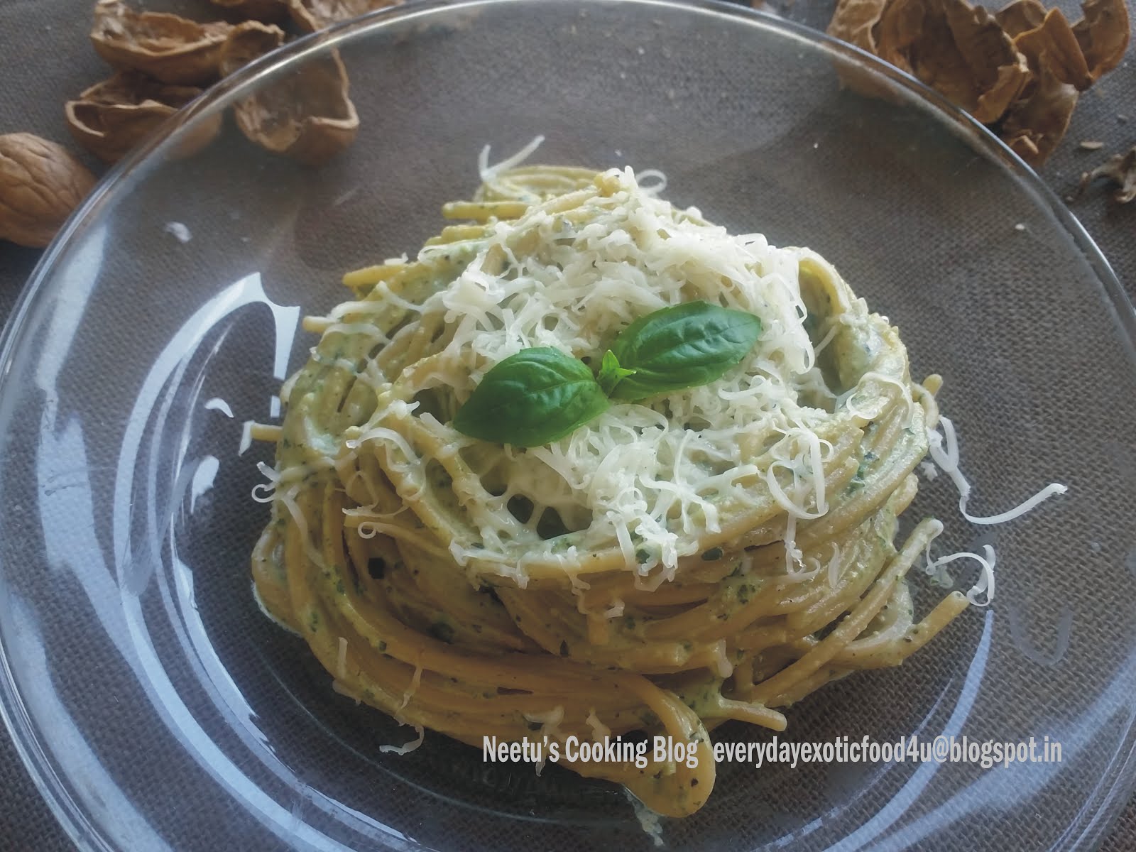 Basil Walnut Pesto Pasta