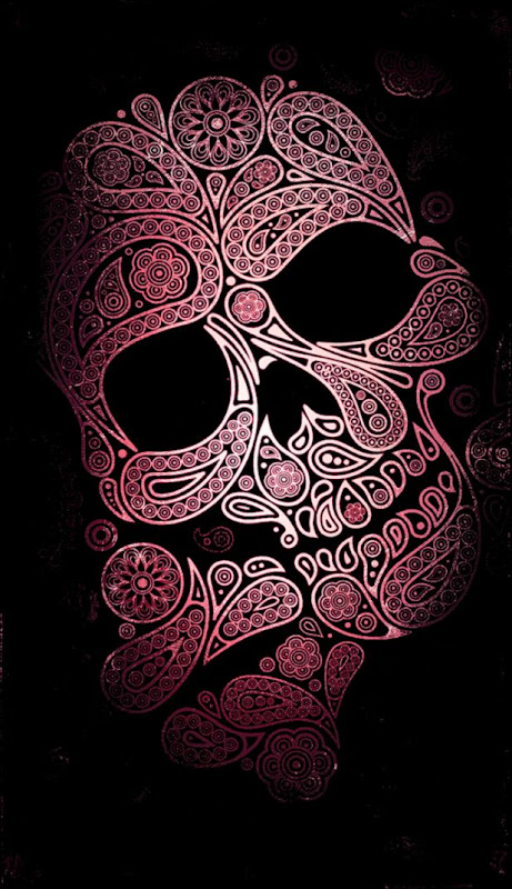 Pink and black Fl Skull phone wallpaper by XxDannehxX on Pink and black Fl Skull phone wallpaper by XxDannehxX on