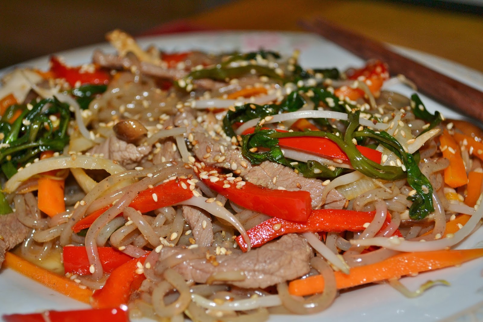Culinary Wanderlust Japchae delicious Korean noodles and a great