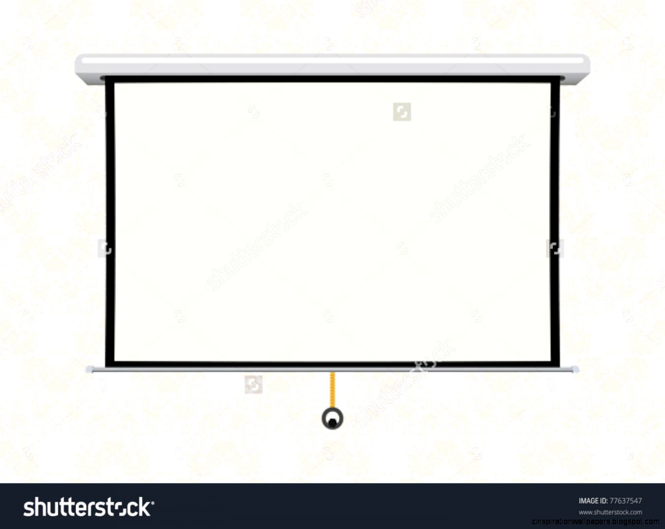 Empty Projection Screen On The Wallpaper Background Stock Vector Empty Projection Screen On The Wallpaper Background Stock Vector