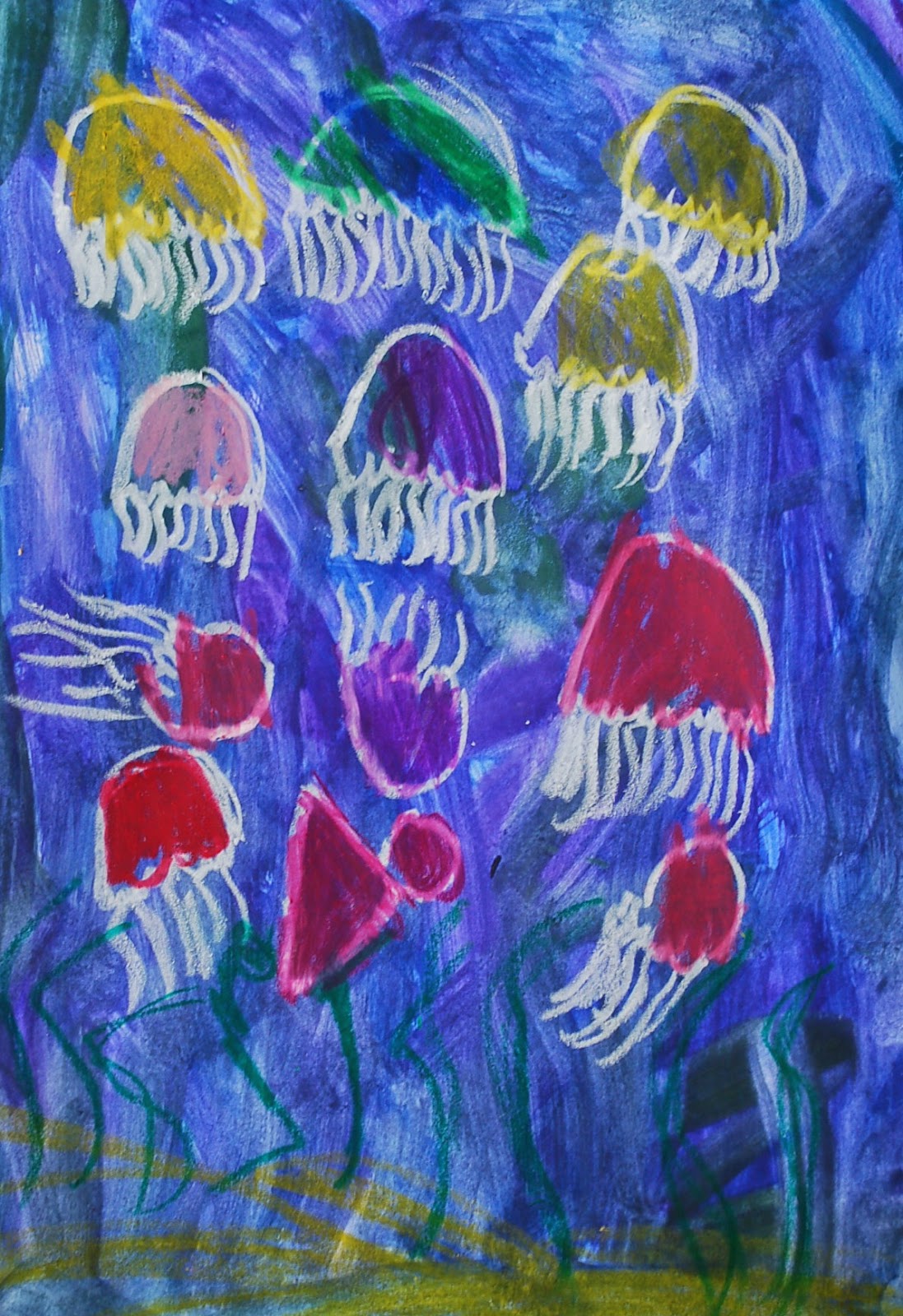 Sunnyside Art House Paint and Oil Pastel Jellyfish