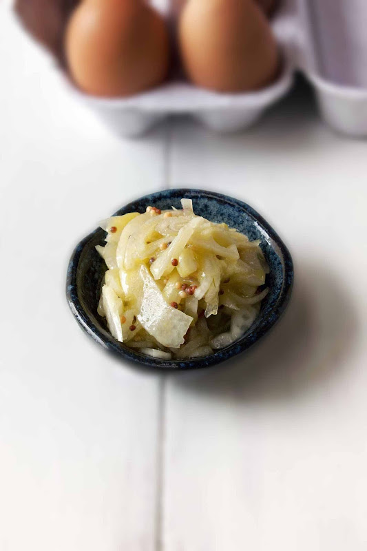 Milk and Honey Lentils with Pickled Fennel and an Egg Sunny Side Up