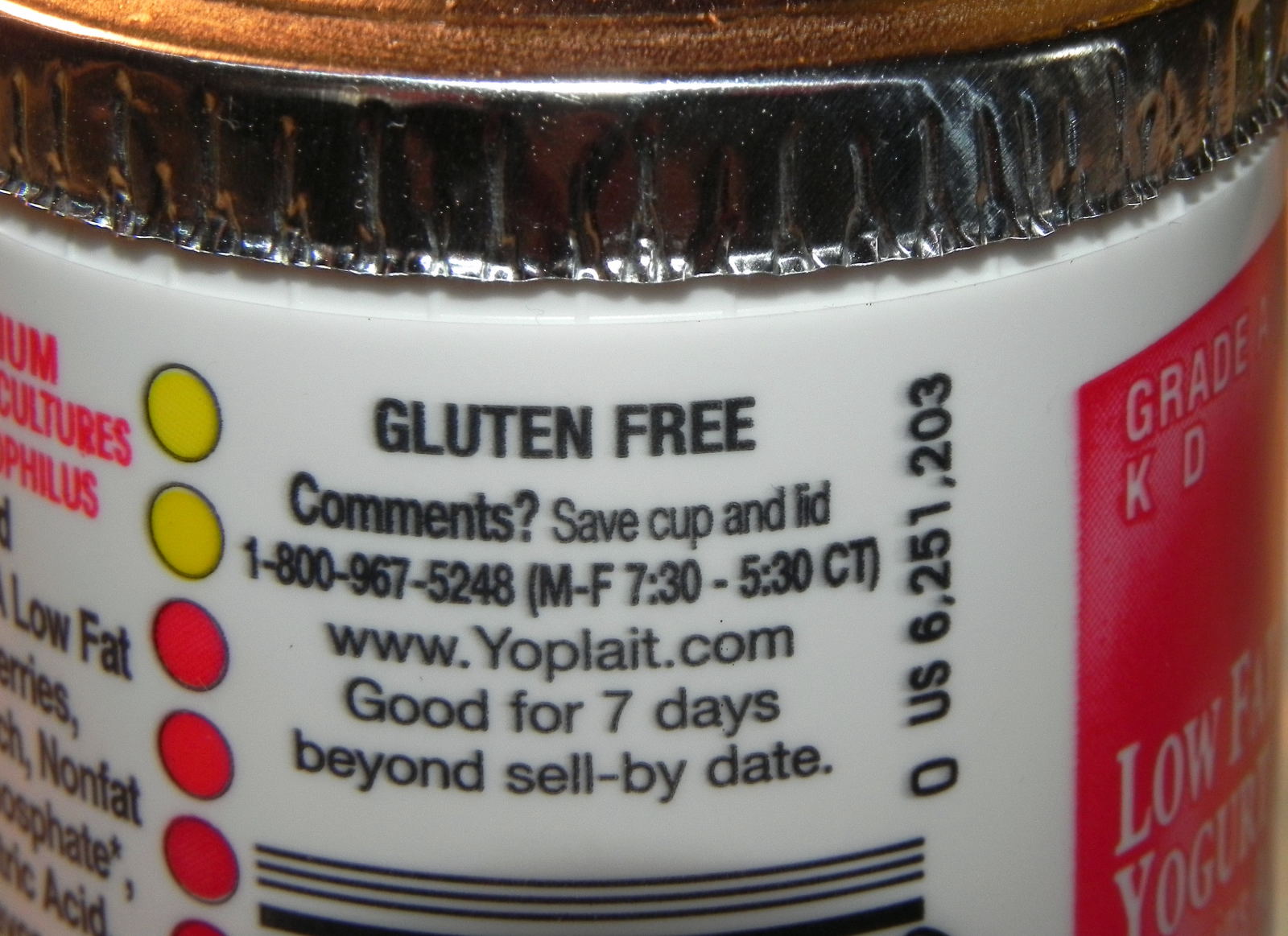 GlutenFree Brands Yoplait Yogurt