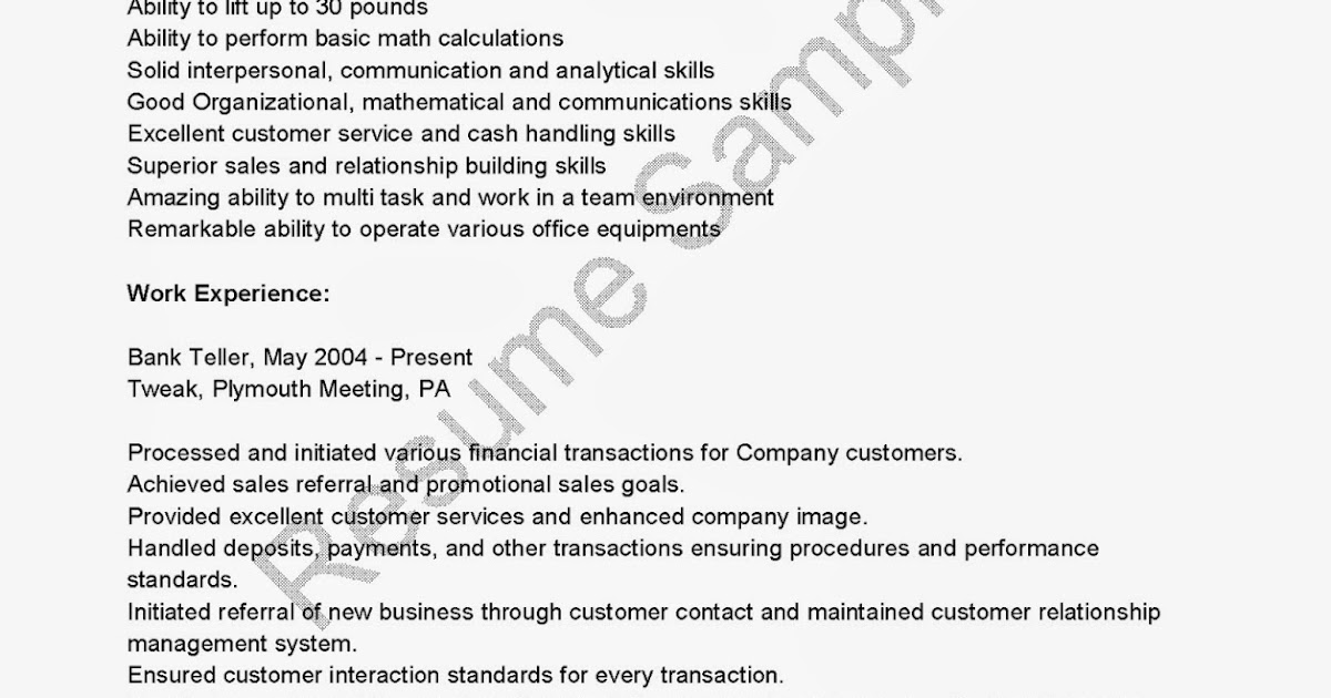 relationship banker resume