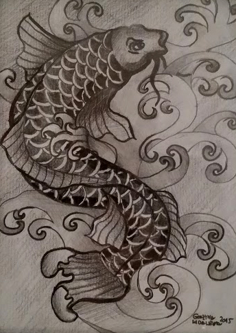 Grazyna Widawska Rysunek I Malarstwo Ryba Koi