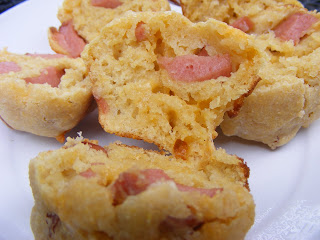 Confessions of a Food Junkie: Cheesy Corn Dog Muffins