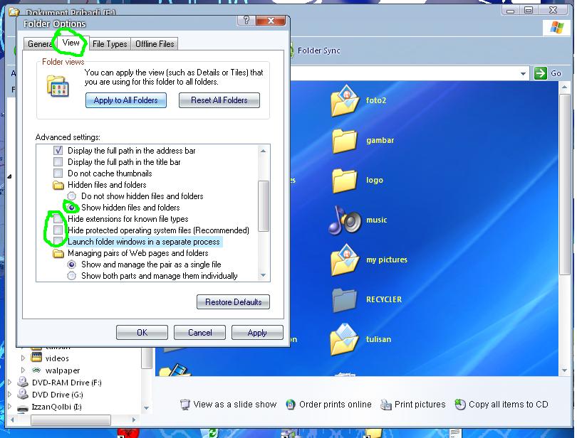 cara melihat file atau folder yang di hiden oleh virus