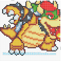 hama beads mini bowser fuego v2 cuerpo