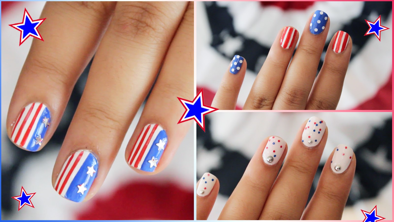 simple 4th of july nail art